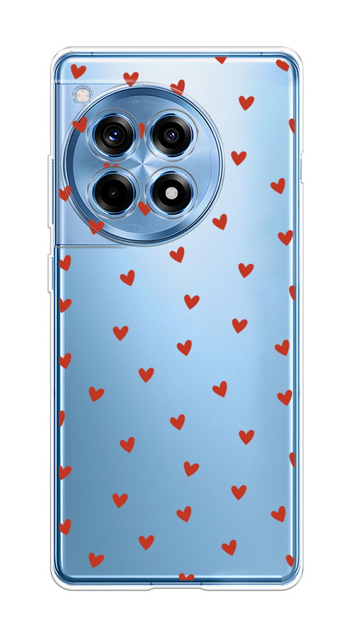 

Чехол на OnePlus Ace 3/12R "Red hearts", Красный;прозрачный, 154550-1