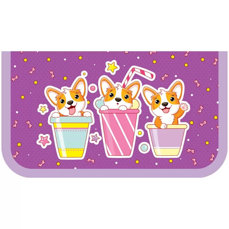 

Пенал ArtSpace 1 отделение, 190х110 мм "Sweet corgi", ткань, Разноцветный