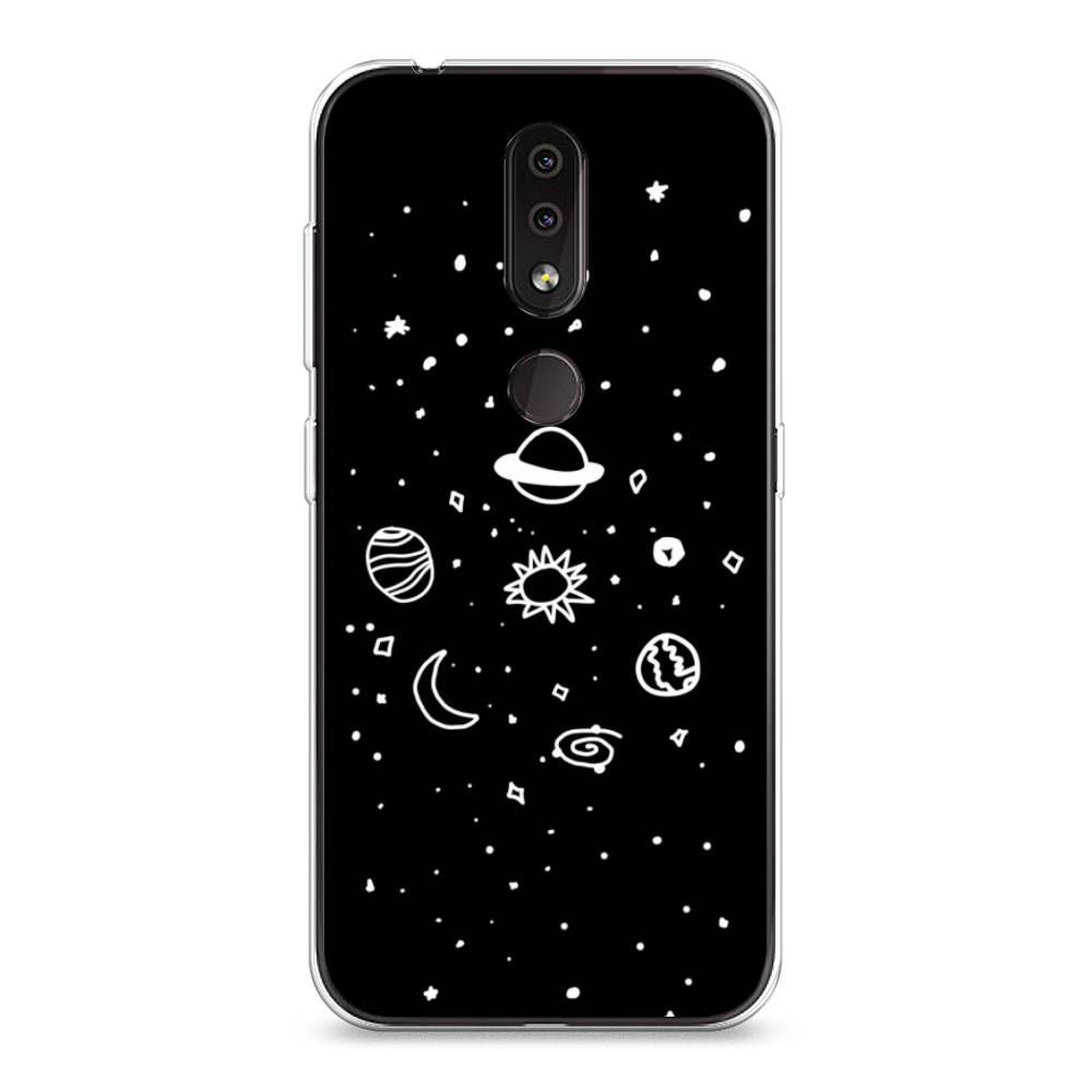 

Чехол на Nokia 4.2 "Дудл солнечной системы", Бежевый;серый, 122550-2
