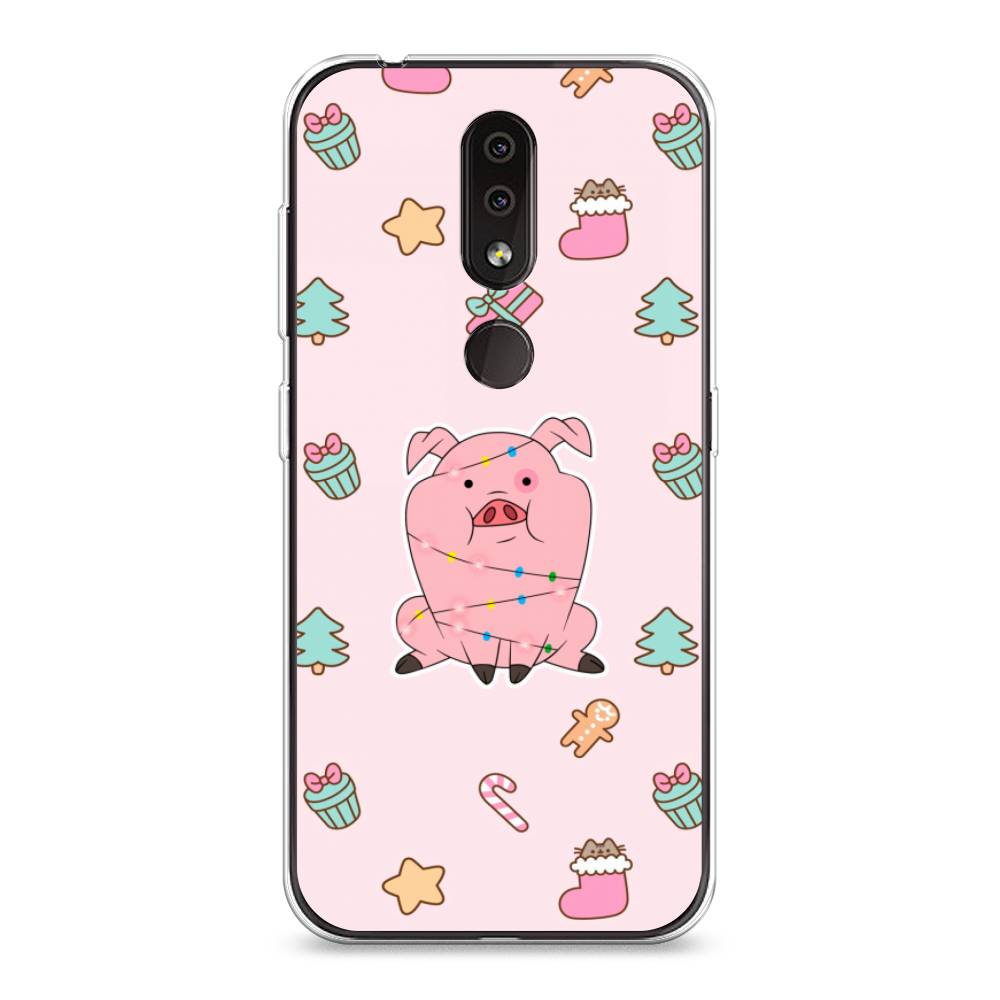 

Чехол на Nokia 4.2 "Розовая свинка", Розовый;зеленый, 122550-5
