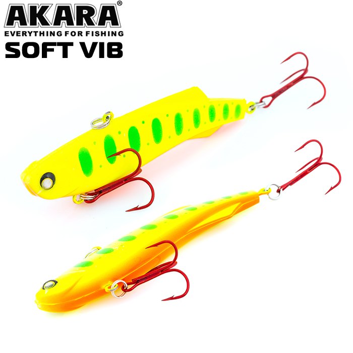 

Воблер Akara раттлин Soft Vib 75 мм 17 гр 3/5 oz 2,9 in A144, Разноцветный, Soft Vib