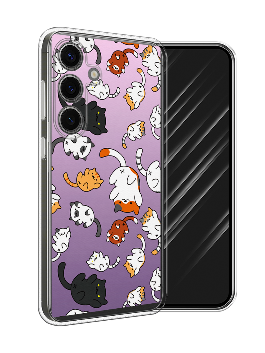 

Чехол Awog на Samsung Galaxy S25 "Котопад", Фиолетовый;белый, 2110350-1