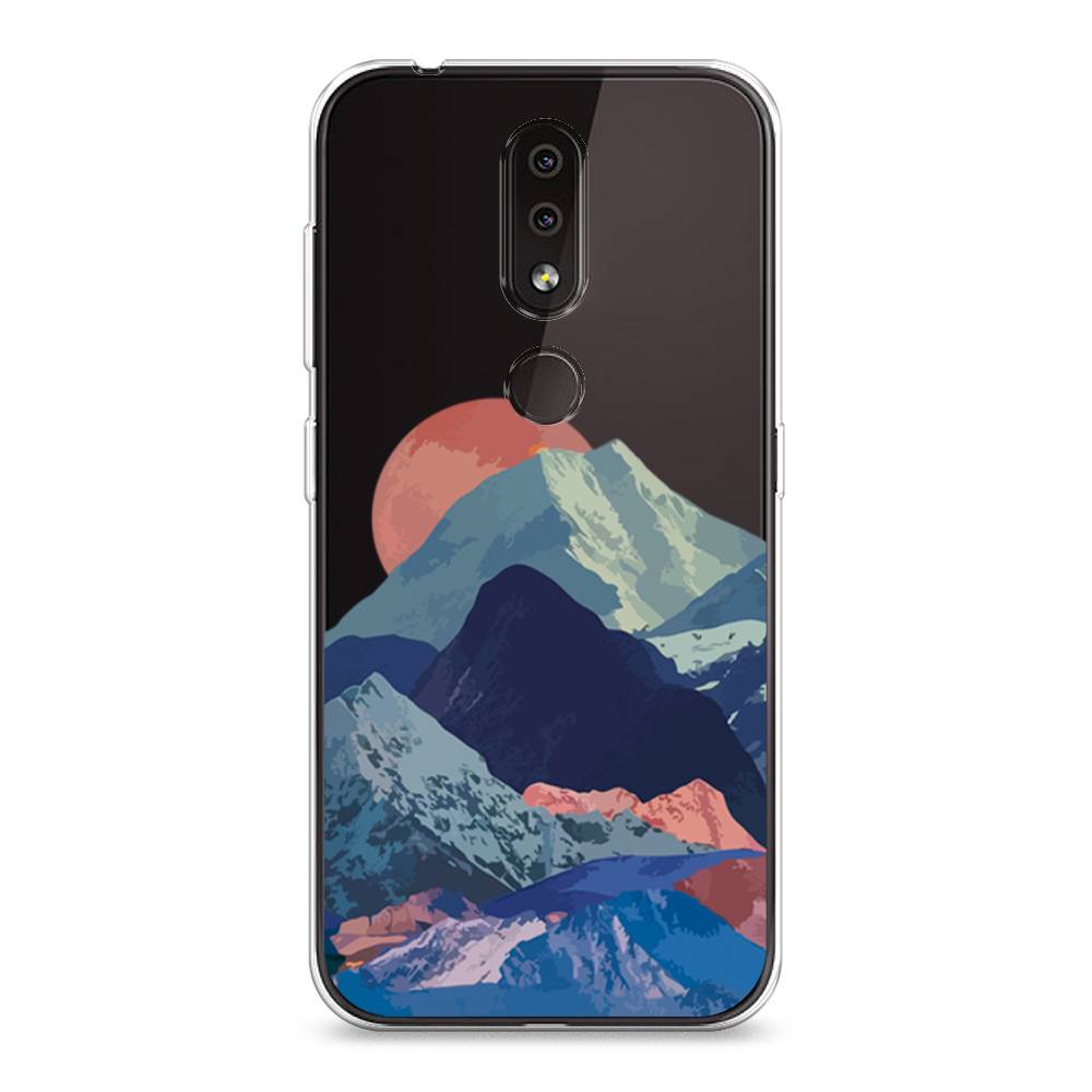 

Чехол на Nokia 4.2 "Закат в снежных горах", Красный;серый;голубой, 122550-2