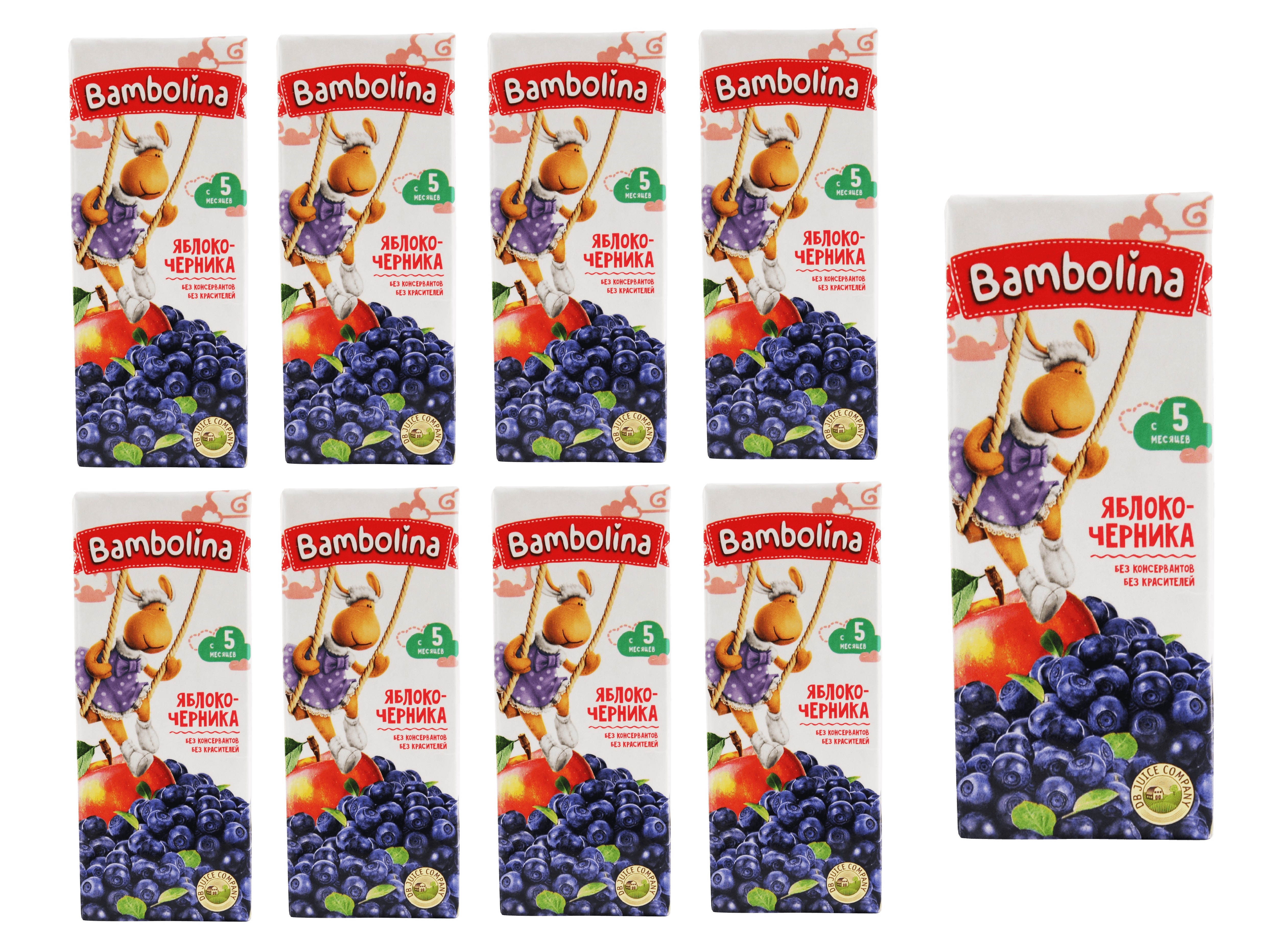 

Нектар Bambolina Яблоко-Черника 0.2л x 9, Яблоко-Черника