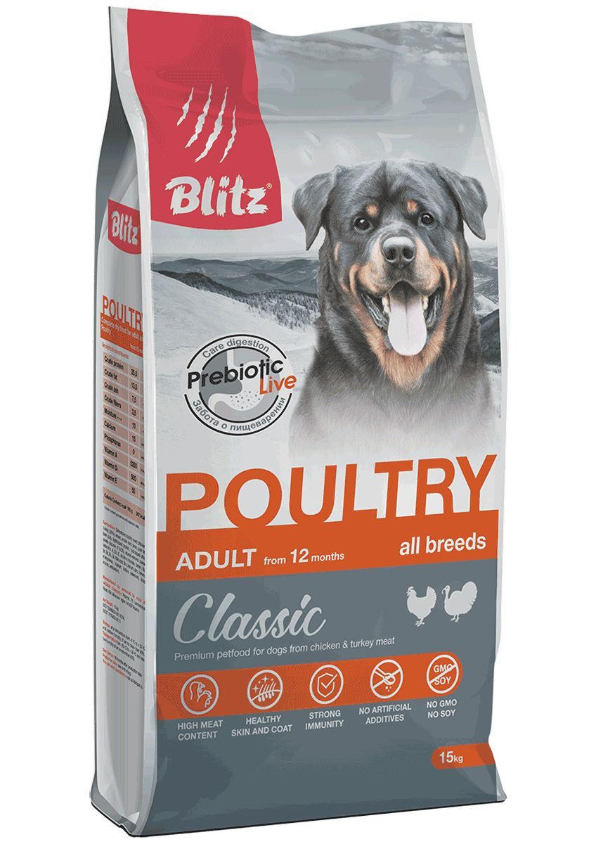 

BLITZ ADULT DOG POULTRY/корм для взрослых собак Домашняя птица/15 кг, BDD37-1-15000