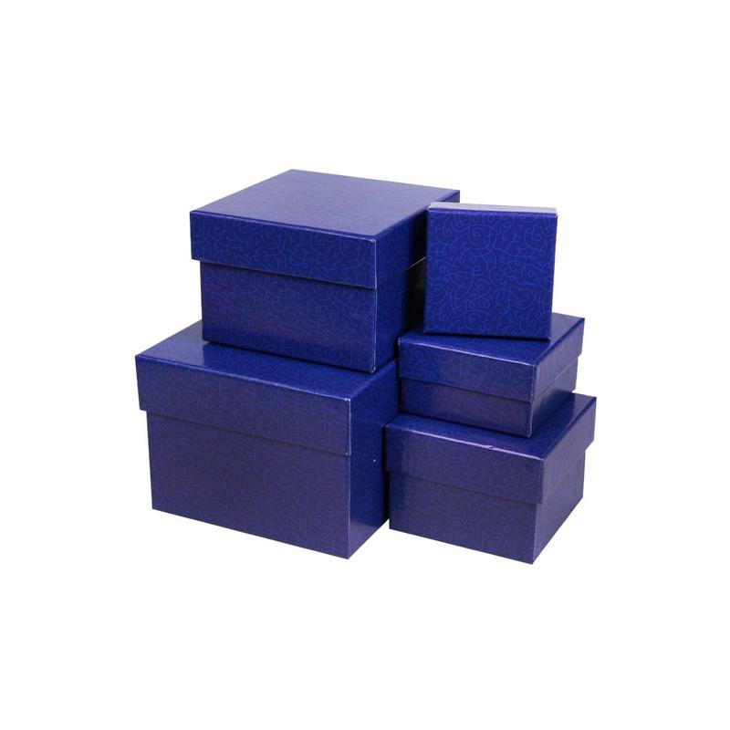 

Набор подарочных коробок Miland 1468880 Кобальт 12x12x9-6x6x3 см 5 штук, Miland