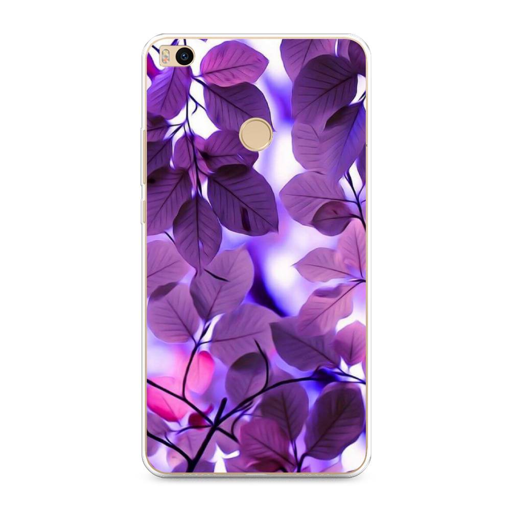 

Чехол на Xiaomi Mi Max 2 "Сиреневые листики", Фиолетовый;голубой, 32150-2