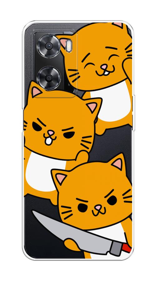 

Чехол на Oppo A57 4G/A77 4G/A77s 4G/A57s "Опасные котики", Оранжевый;серый;белый, 2510350-1
