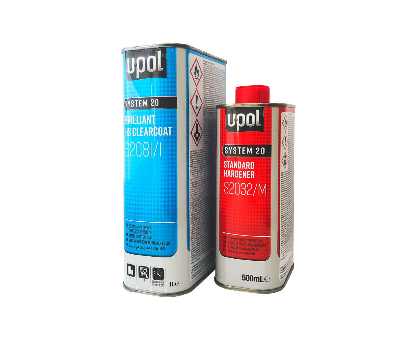 Акриловый лак U-POL HS Brilliant ClearCoat 2:1 S2081 1 л. с отвердителем S2032 0,5 л.