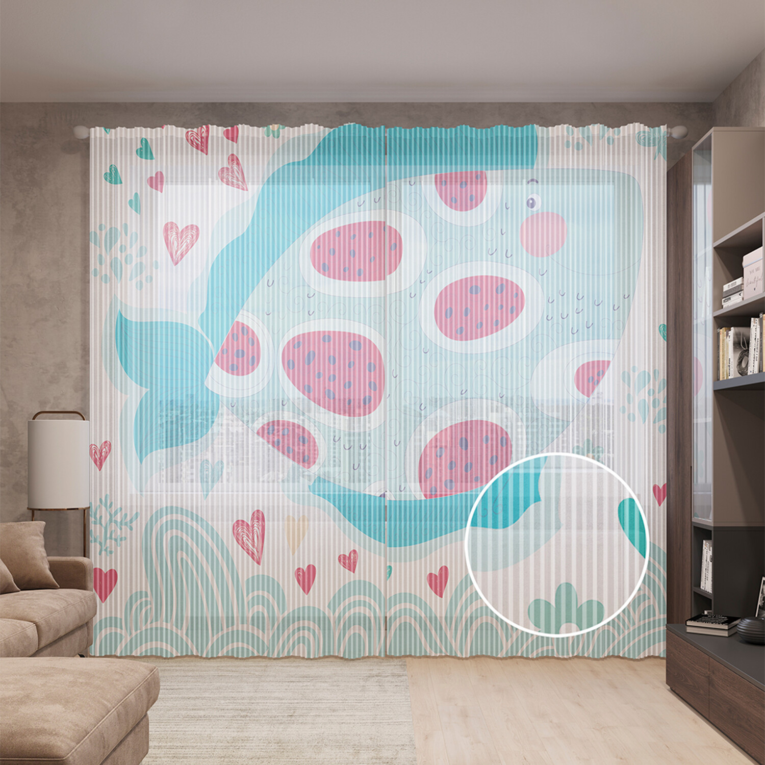 

Тюль вуаль на шторной ленте с принтом JoyArty "Рыба в пятнышках", 310х265 см, Рыба в пятнышках