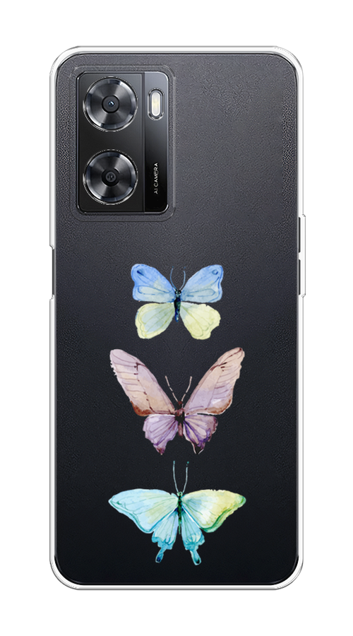 

Чехол на Oppo A57 4G/A77 4G/A77s 4G/A57s "Акварельные бабочки", Бирюзовый;розовый, 2510350-1