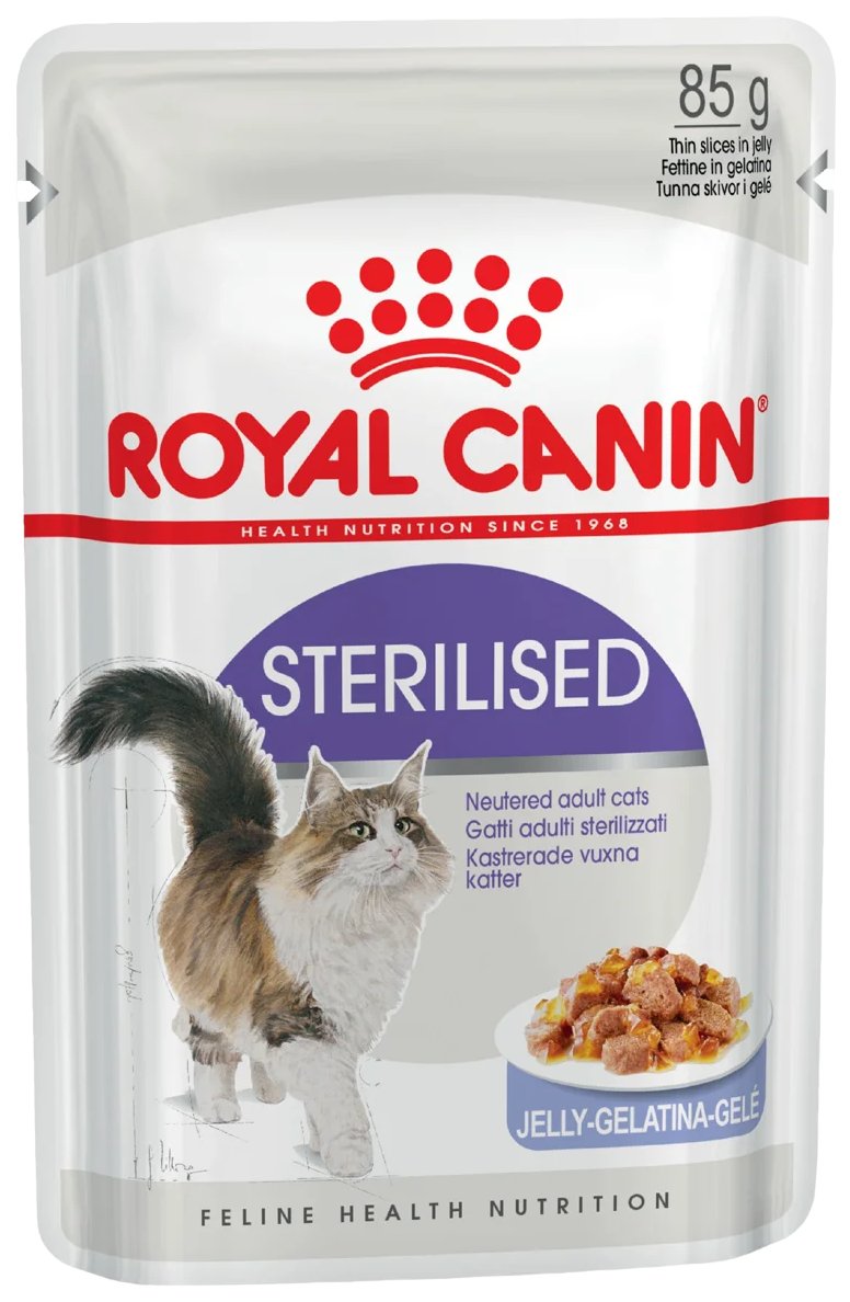 

Влажный корм для кошек Royal Canin Sterilised, мясо в желе, для стерилизованных кошек, 85г, Feline Health Nutrition Sterilised