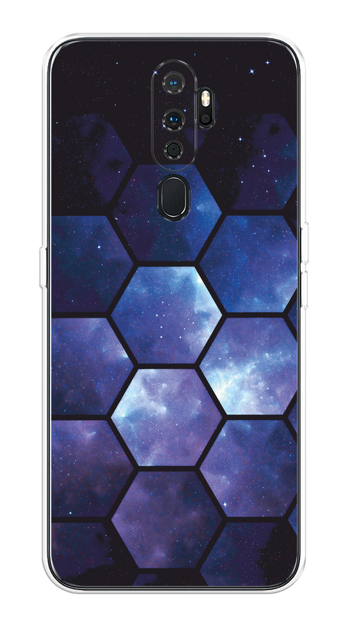 

Чехол на Oppo A5/A9 2020 "Соты космос", Черный;фиолетовый, 251350-1