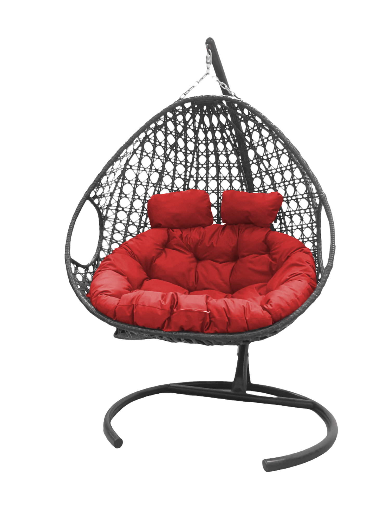 фото Подвесное кресло серый m-group для двоих люкс 11510306 красная подушка