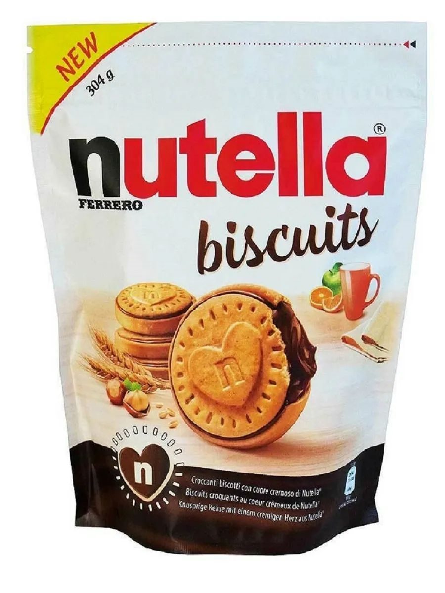 Бисквитные печенье Нутелла Nutella Biscuits 304 г. (Италия)