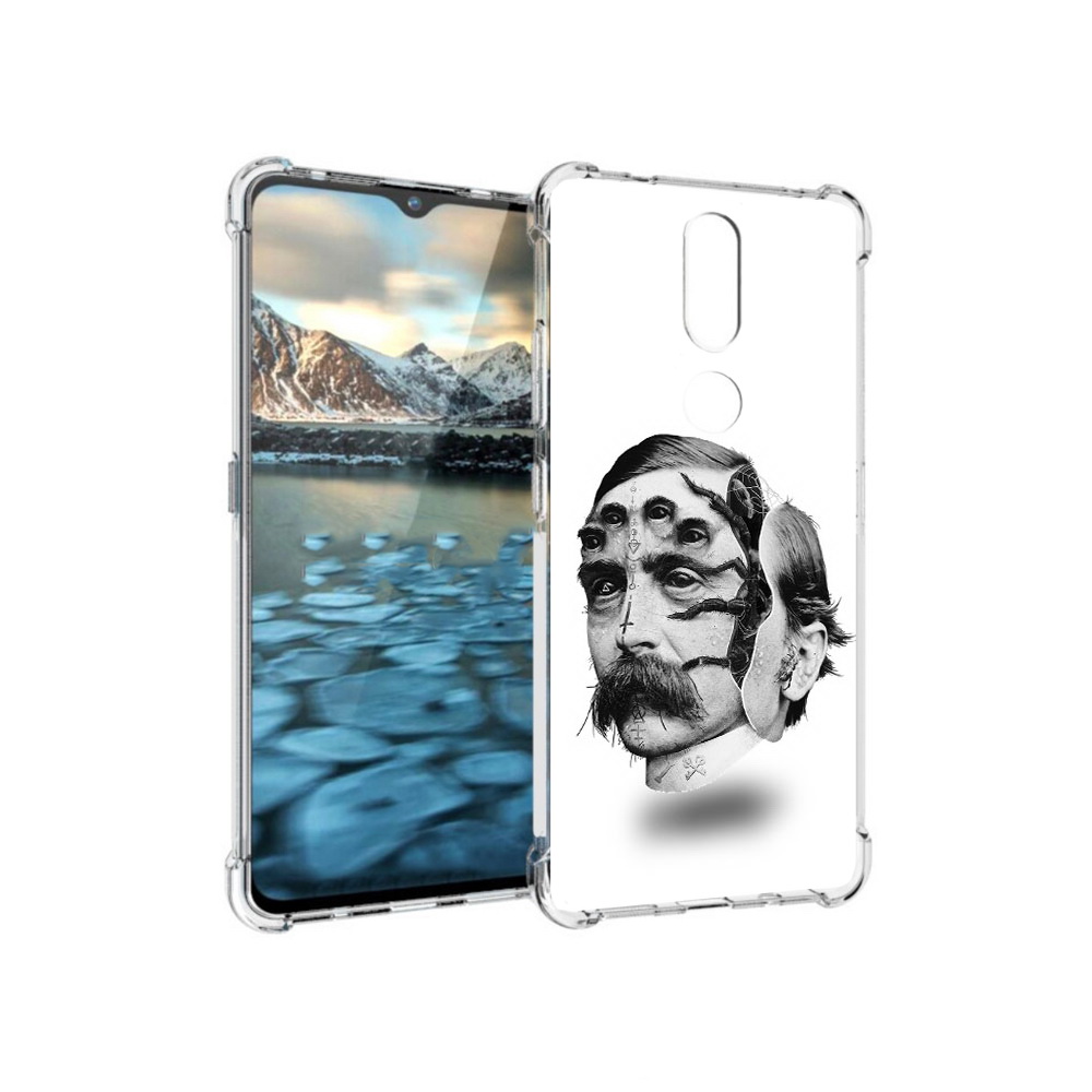 

Чехол MyPads Tocco для Nokia 2.4 страшное лицо мужчины (PT227049.107.629), Прозрачный, Tocco