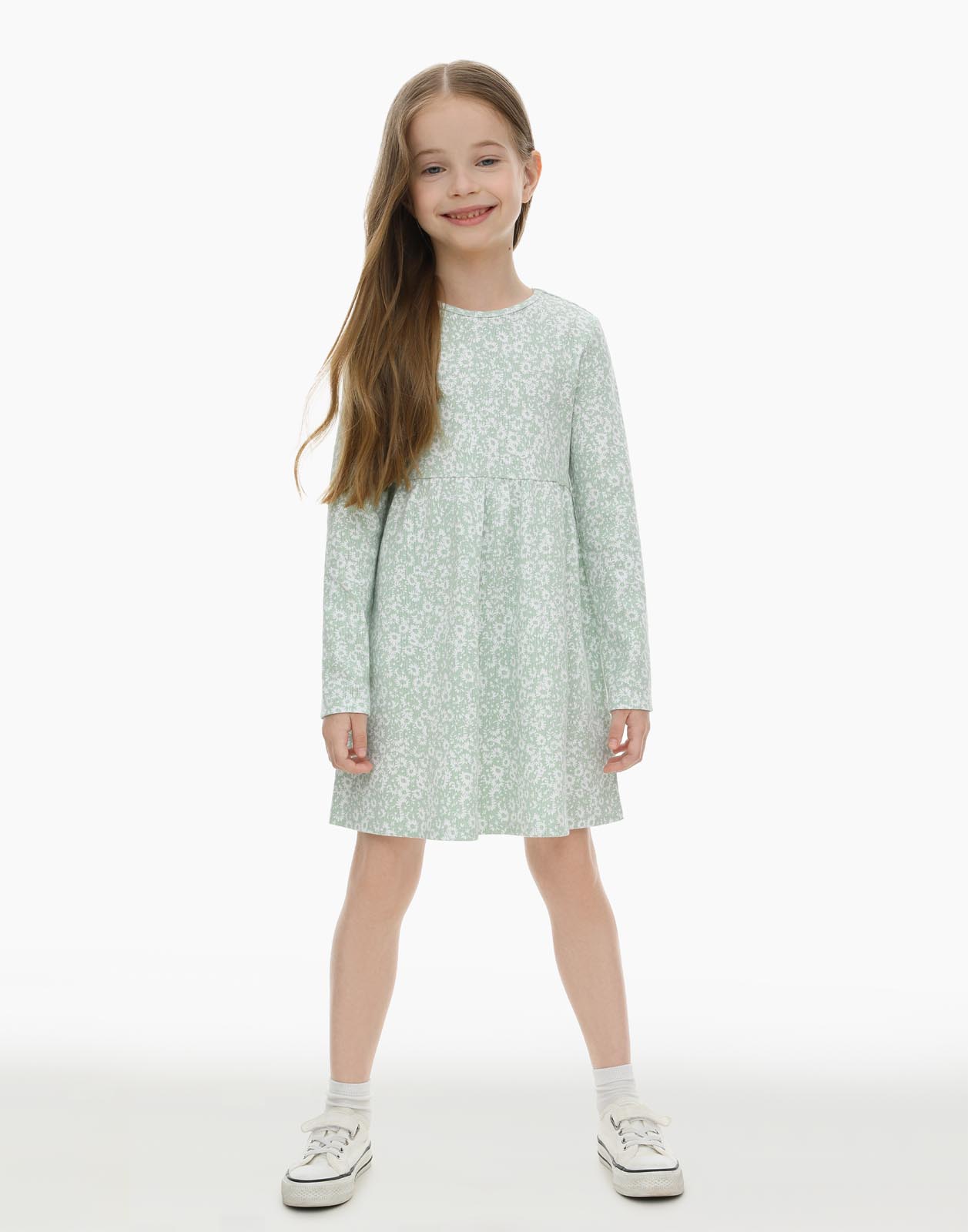 Платье для девочек Gloria Jeans GDR027463 оливковый 7-8л/128 (32)