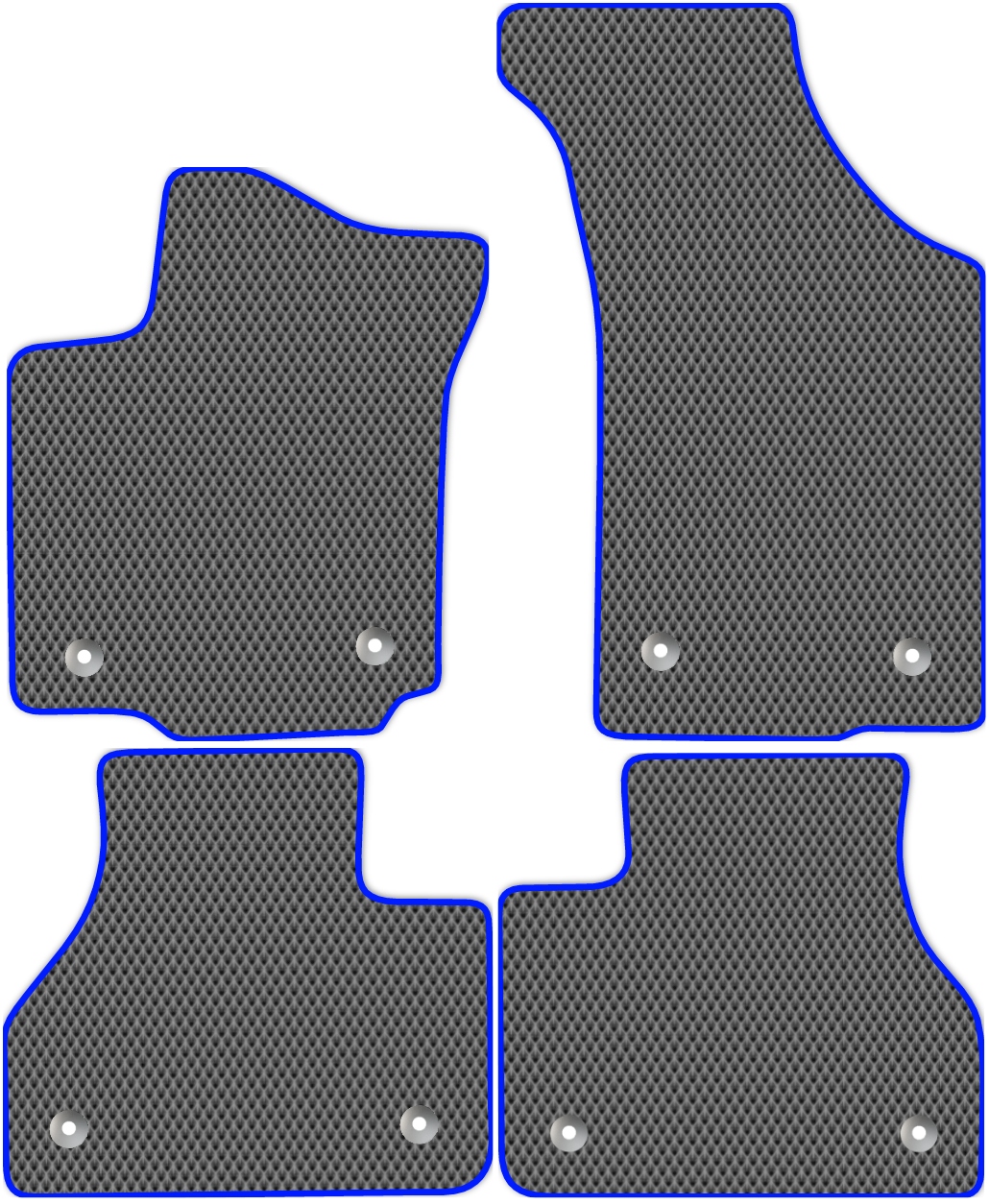 

Коврики ЭВА в салон для Volkswagen Pheaton 2002 - 2016, 4 шт. серый, синий кант, 5022-S4Y-H