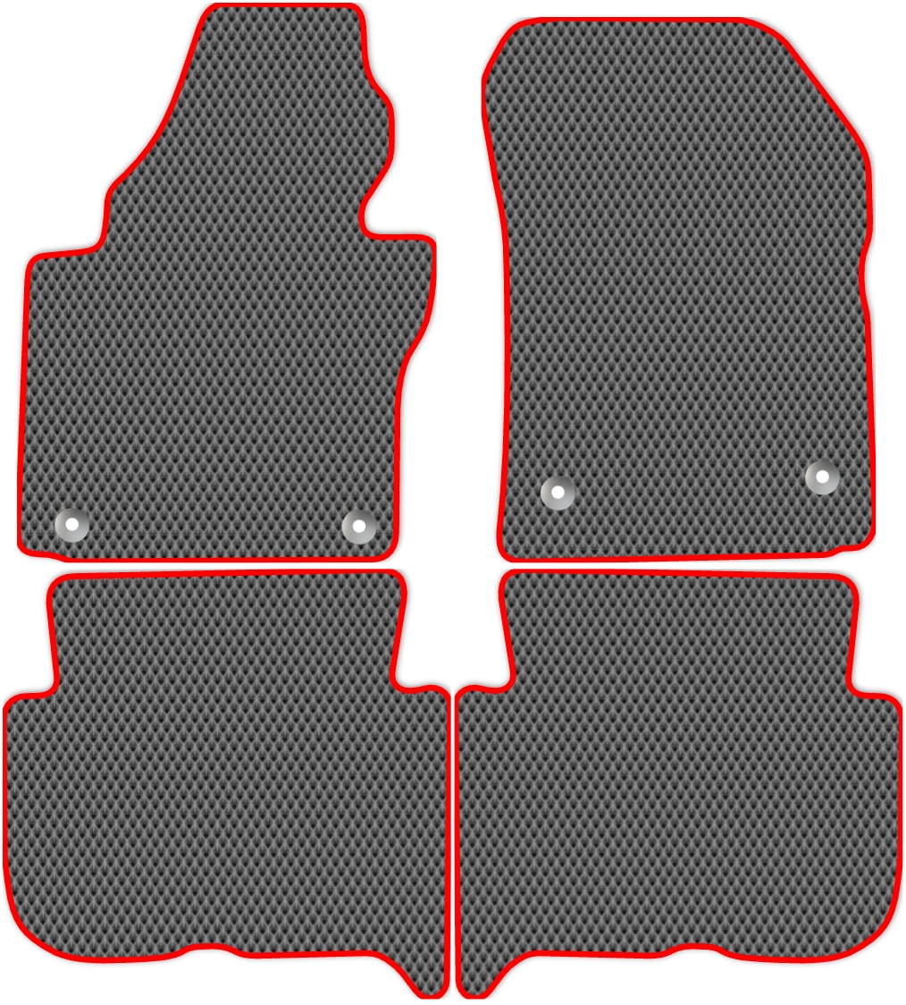 

Коврики ЭВА в салон для Volkswagen Touran 1 (1T) 2003 - 2010, 4 шт. серый, красный кант, 5026-S4Y-H