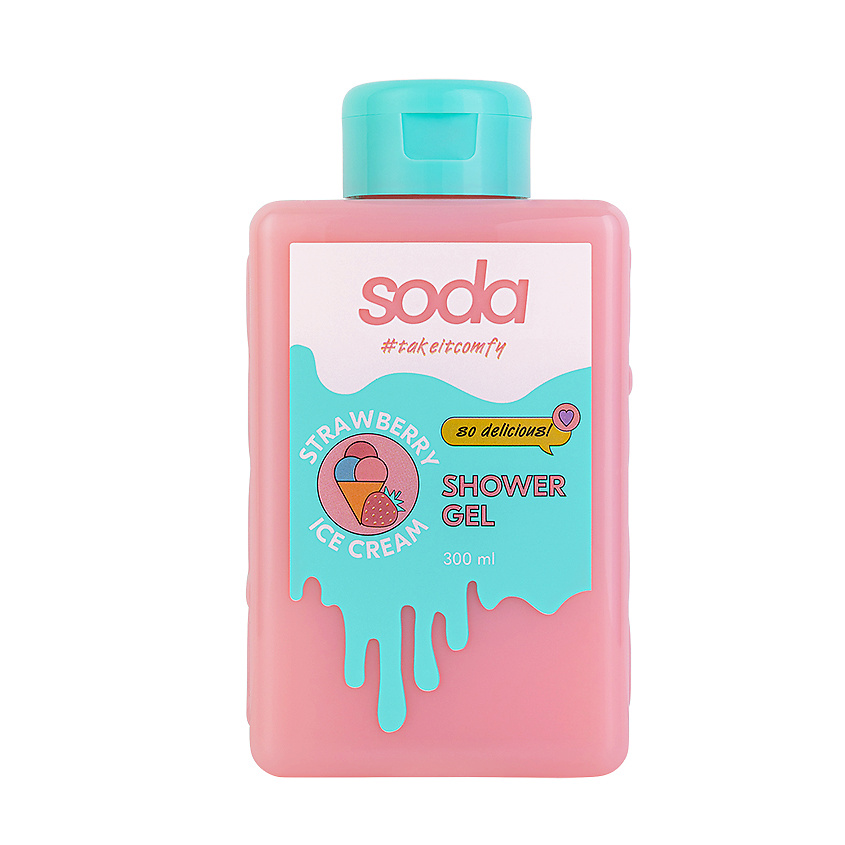 Гель для душа Soda #takeitcomfy Strawberry Ice Cream 300 мл