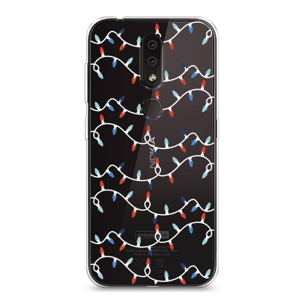 

Чехол на Nokia 4.2 "Разноцветная гирлянда", Белый;красный;синий, 122550-5
