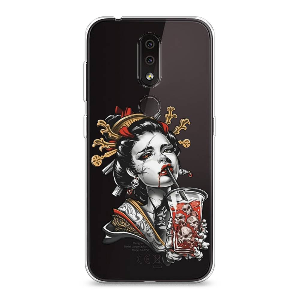 

Чехол на Nokia 4.2 "Опасная гейша", Красный;черный;серый, 122550-4