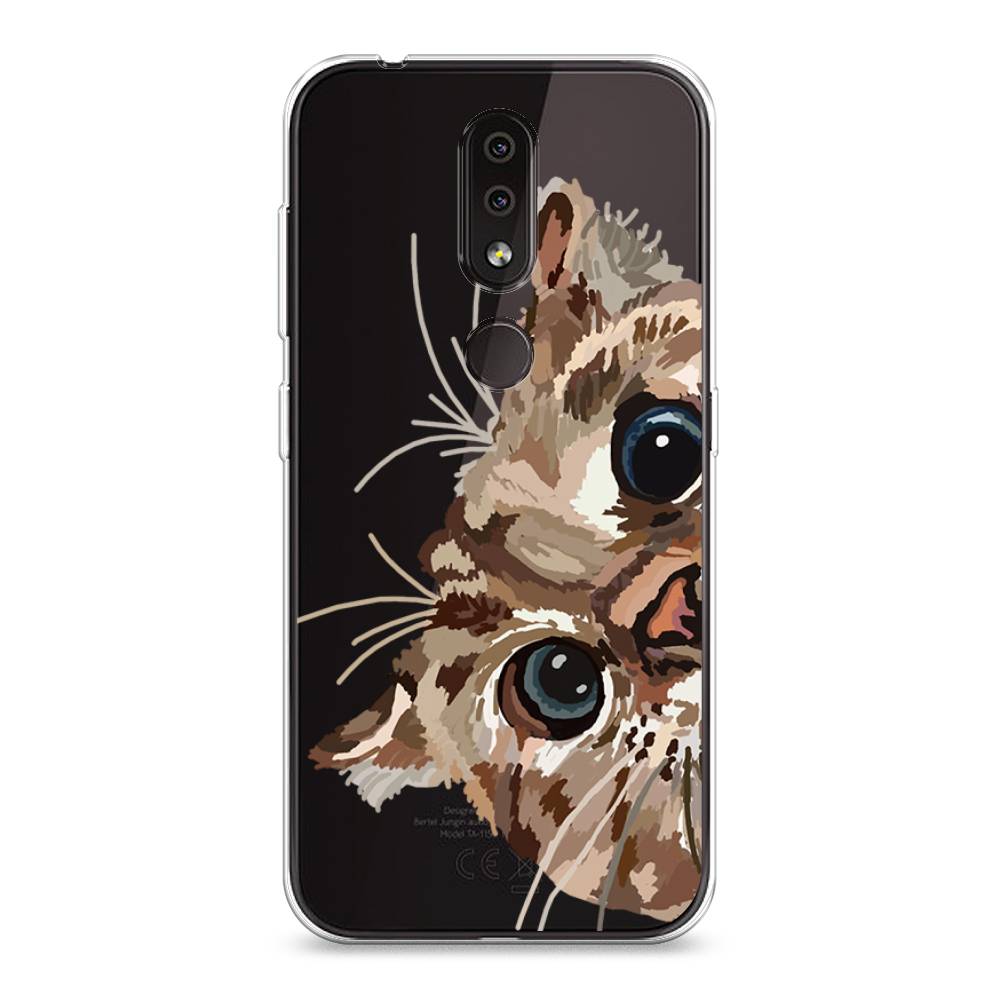 

Чехол на Nokia 4.2 "Любопытный кот", Коричневый;синий;черный, 122550-1