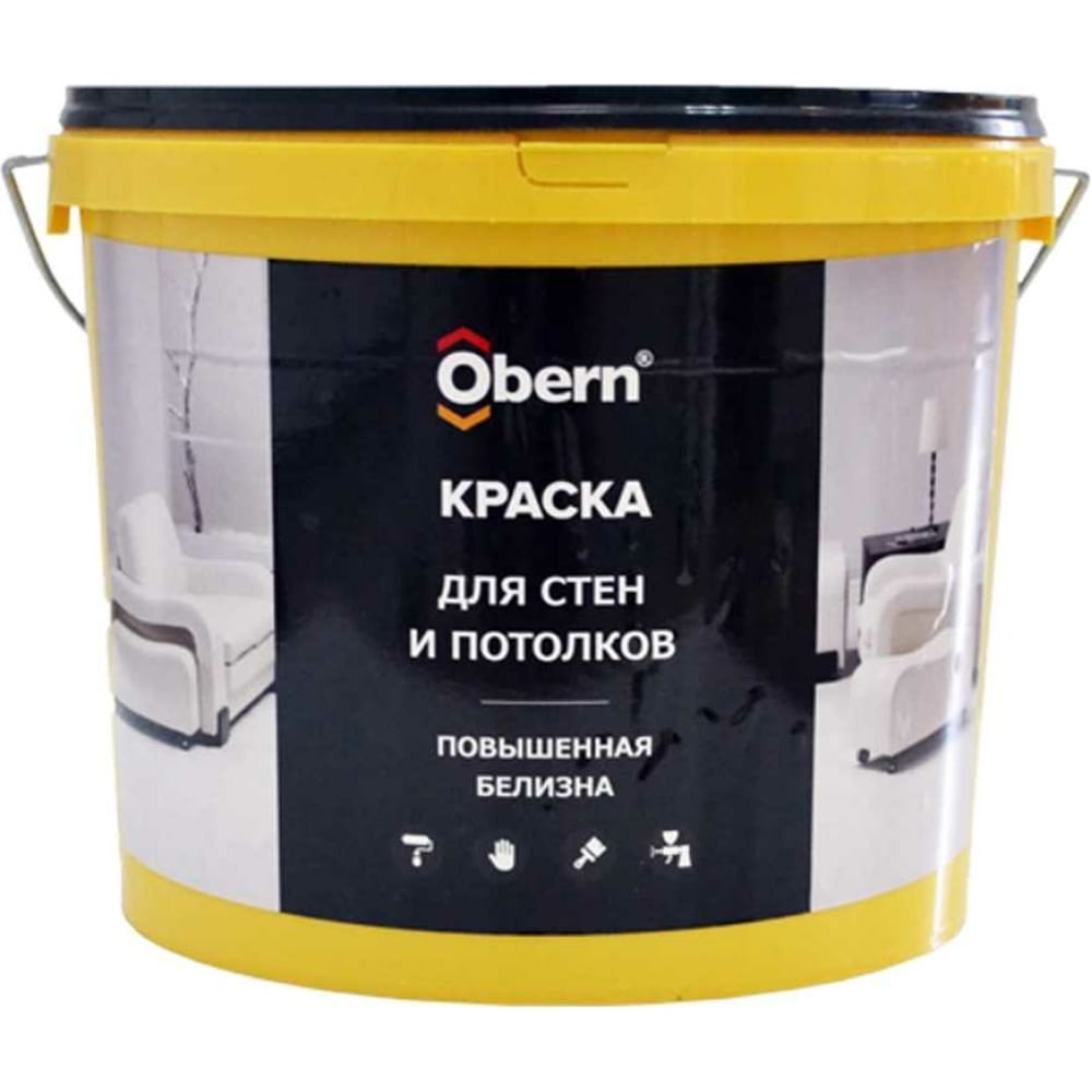Obern Краска для Стен и Потолков 3 кг 17607 интерьерная влагостойкая краска obern