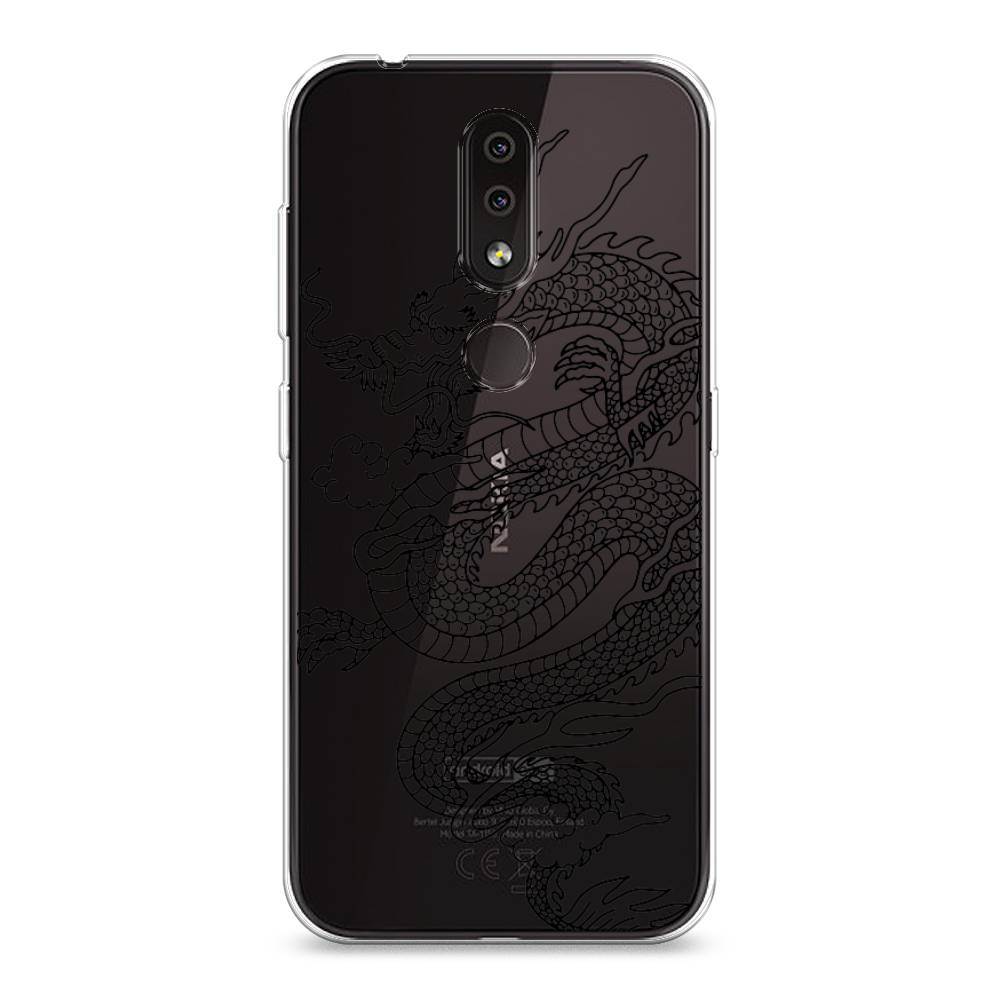 

Чехол на Nokia 4.2 "Большой китайский дракон", Черный;серый, 122550-1