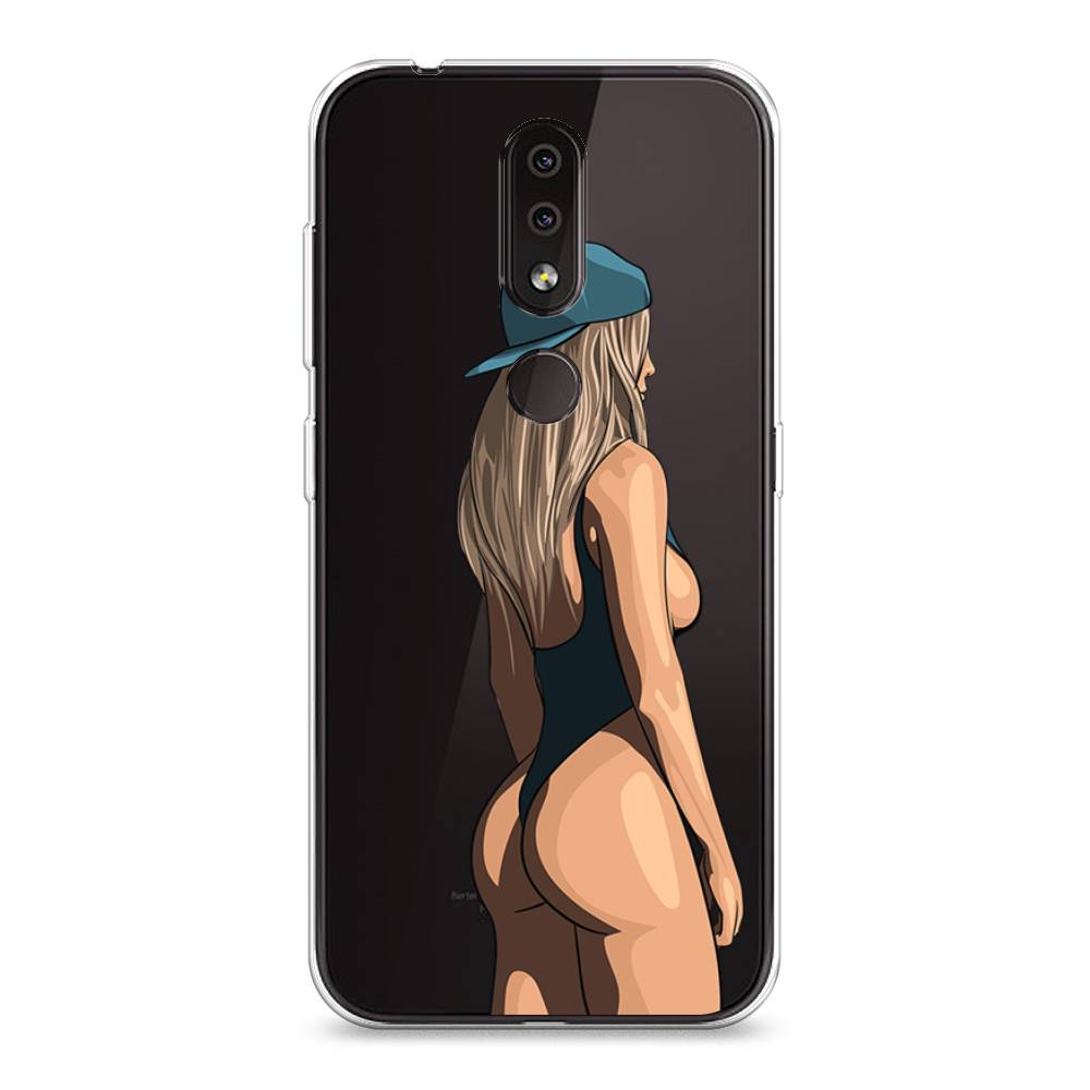 

Чехол на Nokia 4.2 "Девушка в черном купальнике", Зеленый;бежевый;черный, 122550-6