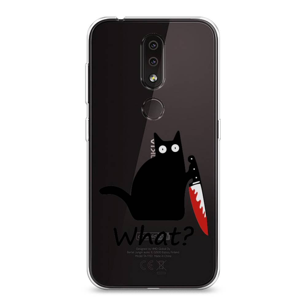

Чехол на Nokia 4.2 "Котик с ножом", Черный;красный, 122550-6