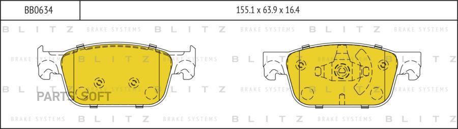 

Колодки Тормозные Дисковые Передние Audi A4/A4 Allroad/A5 15-> Blitz арт. BB0634