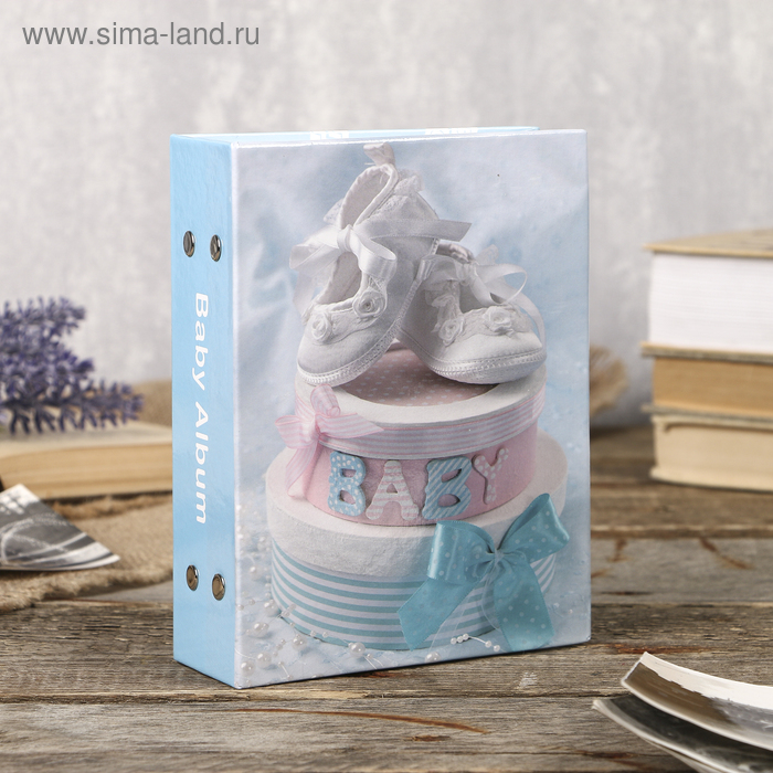

Фотоальбом на 100 фото 10X15см "baby shoes" для мальчика, Голубой