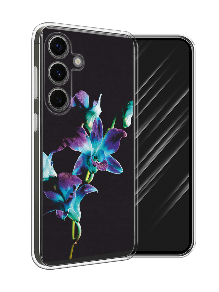 

Чехол Awog на Samsung Galaxy S25 "Синий цветок на черном", Черный;голубой;синий, 2110350-1