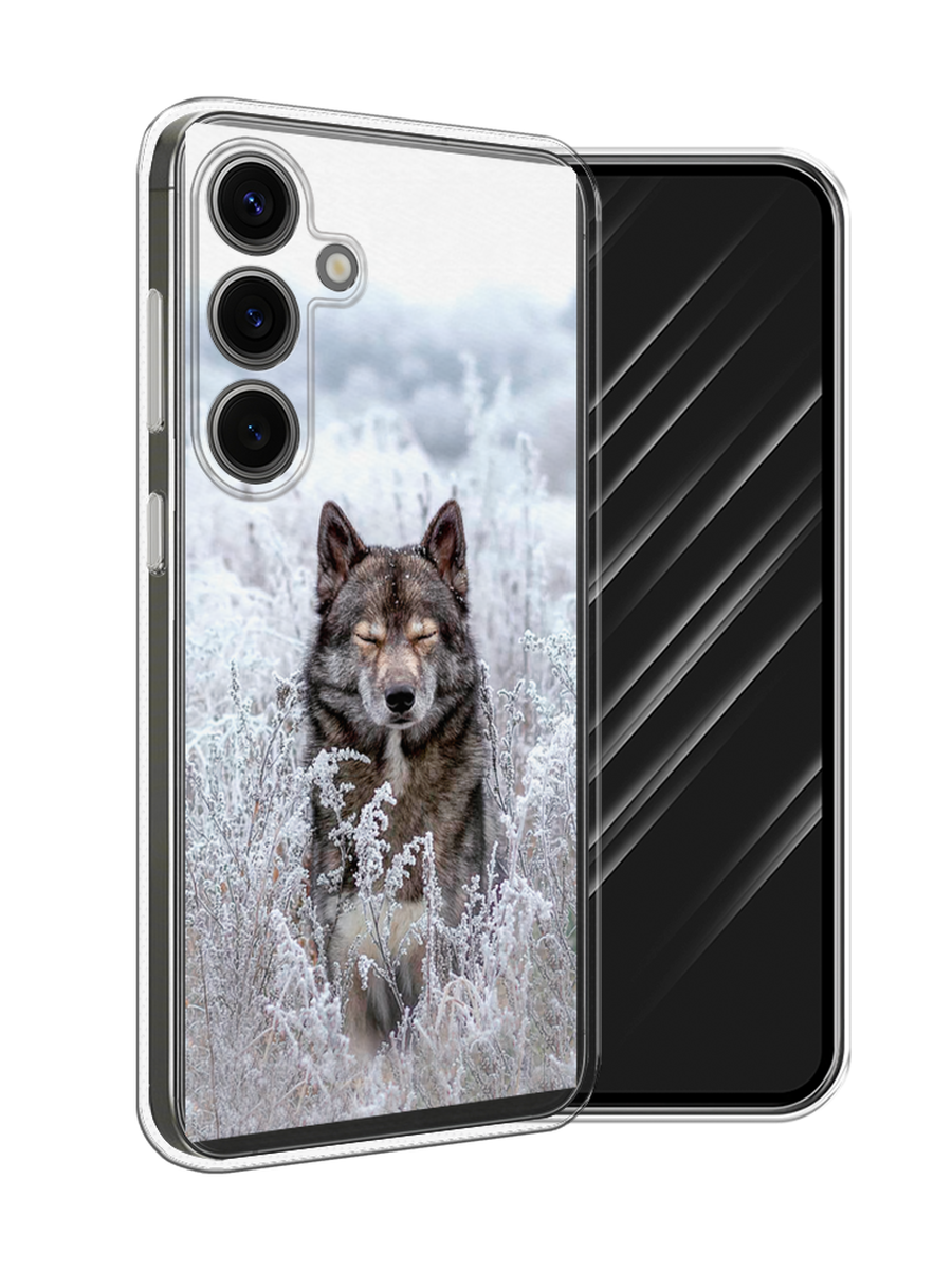 

Чехол Awog на Samsung Galaxy S25 "Волк в поле", Белый;черный, 2110350-1