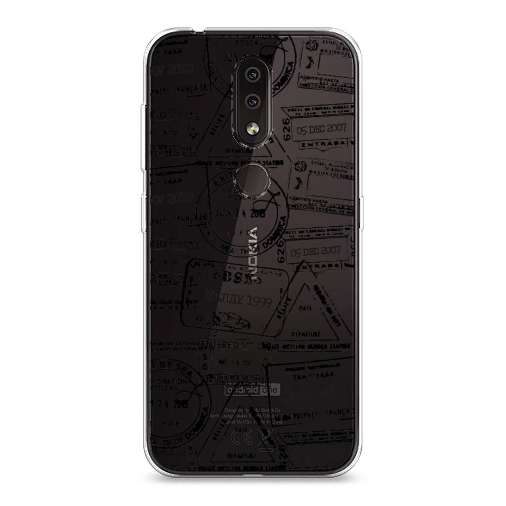 

Чехол на Nokia 4.2 "Visa stamps 2", Белый;черный;серый, 122550-2