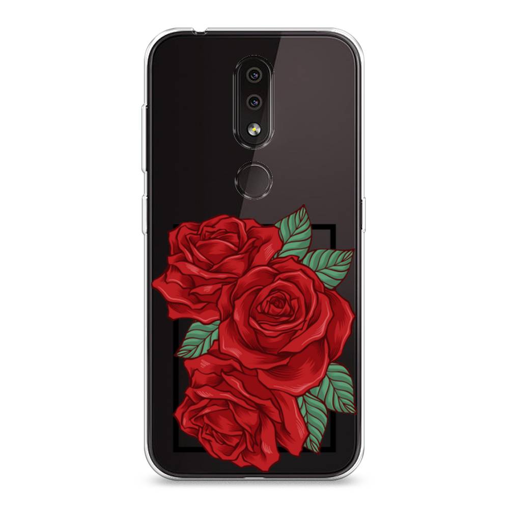 

Чехол на Nokia 4.2 "Три алые розы", Красный, 122550-2