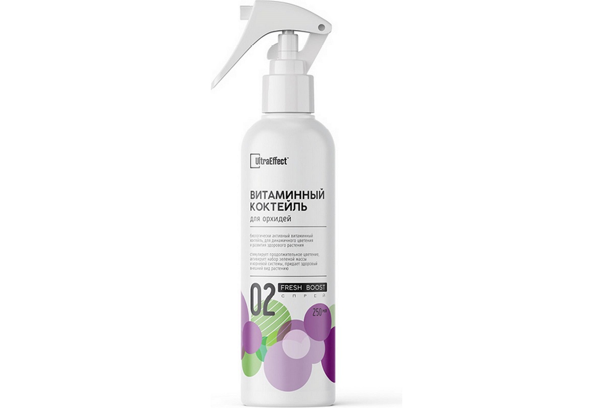 

EffectBio Bитаминный коктейль для Орхидей UltraEffect Fresh Boost, спрей 250мл 46037432725