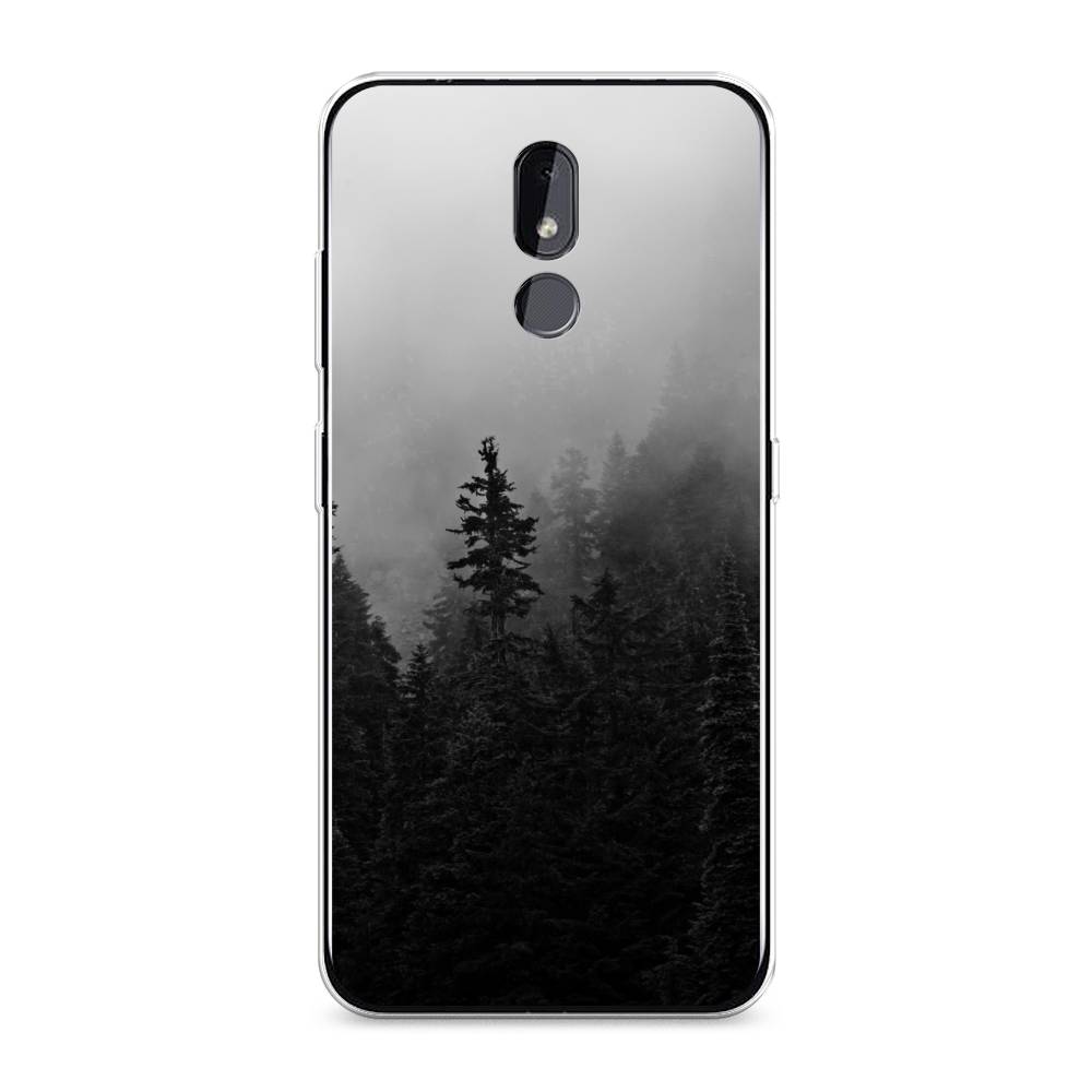 

Чехол на Nokia 3.2 "Туманный лес", Серый;черный, 122650-2