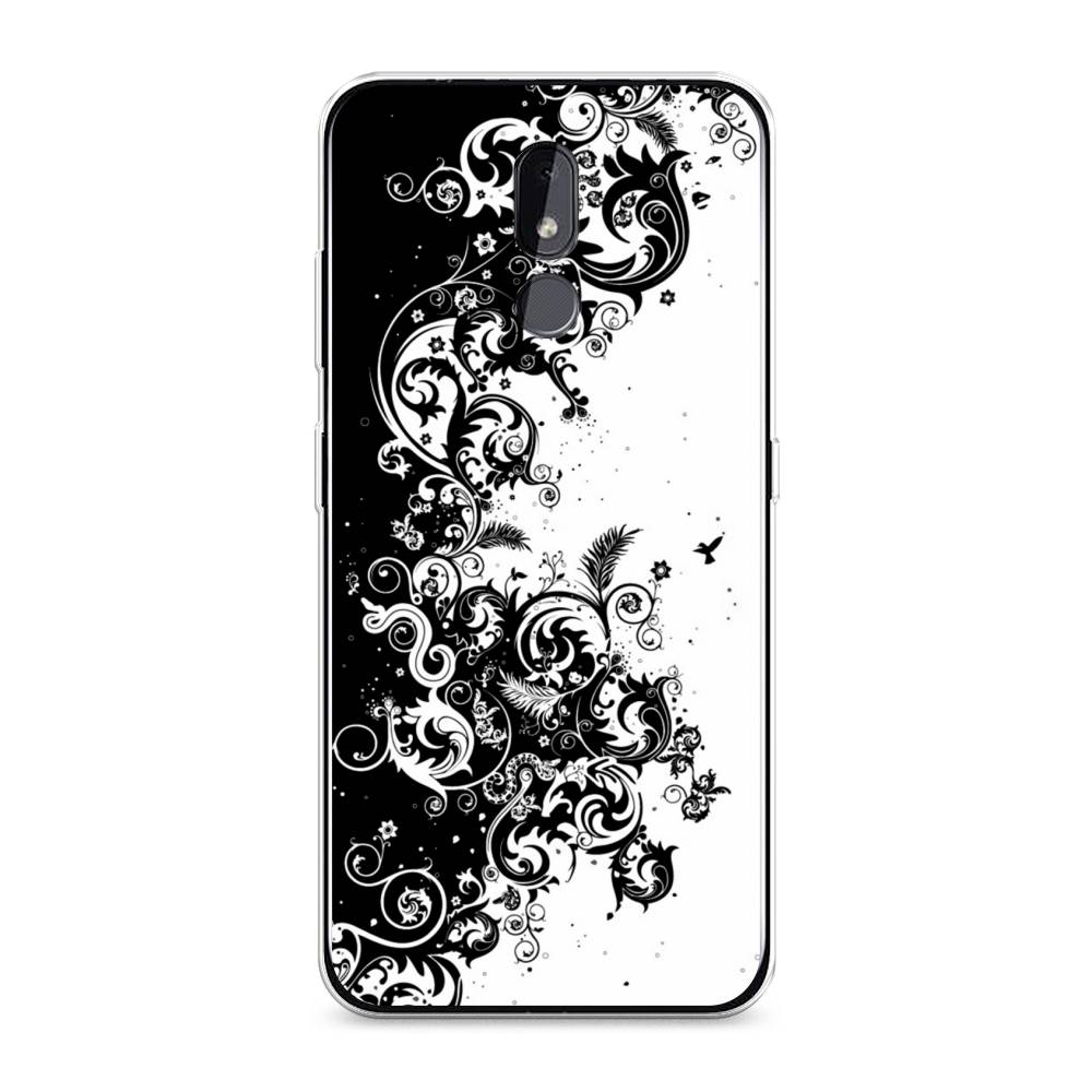 

Чехол на Nokia 3.2 "Черно белый узор", Белый;черный;серый, 122650-3