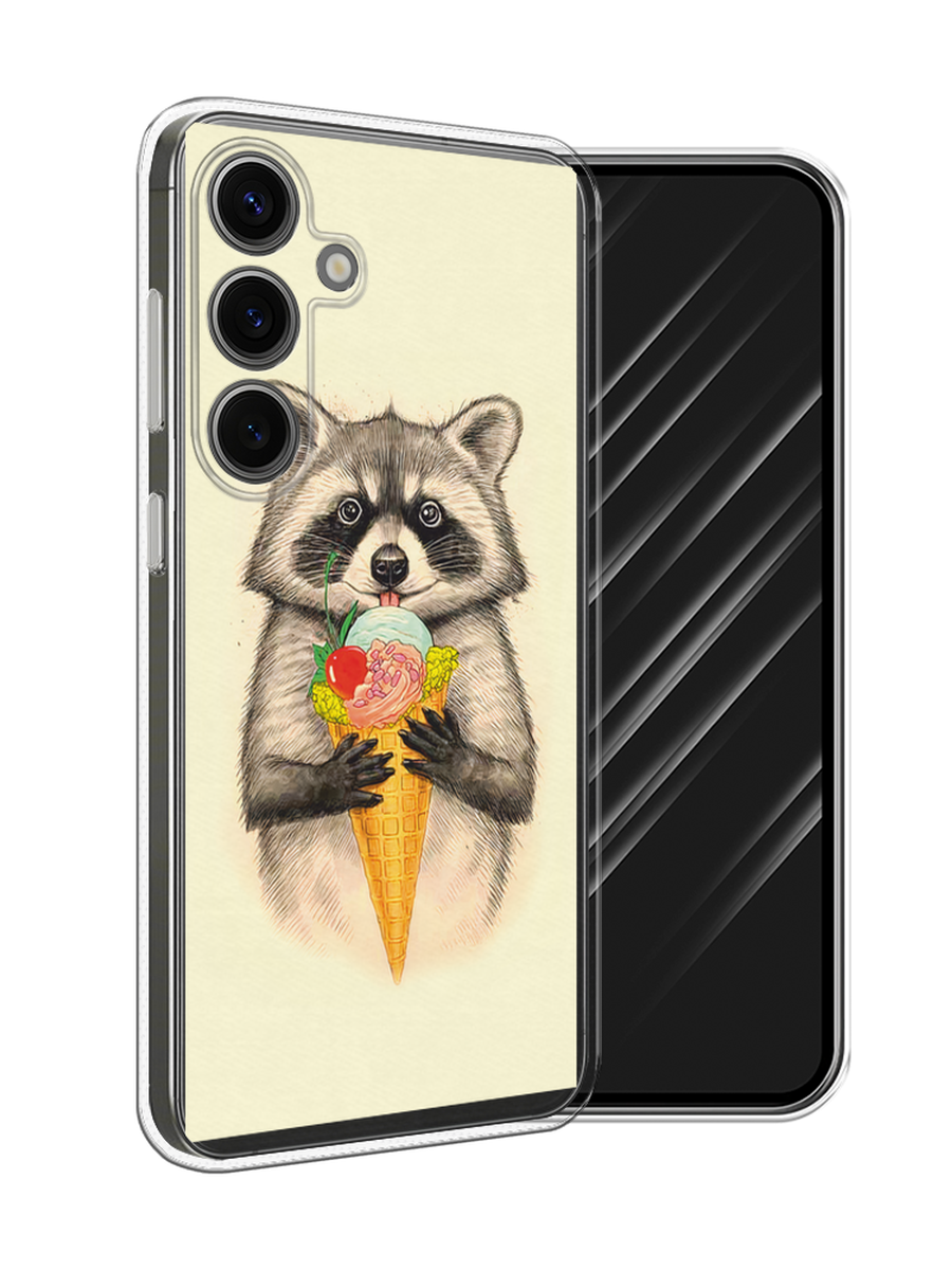 

Чехол Awog на Samsung Galaxy S25 "Енот с мороженым", Бежевый;серый, 2110350-1
