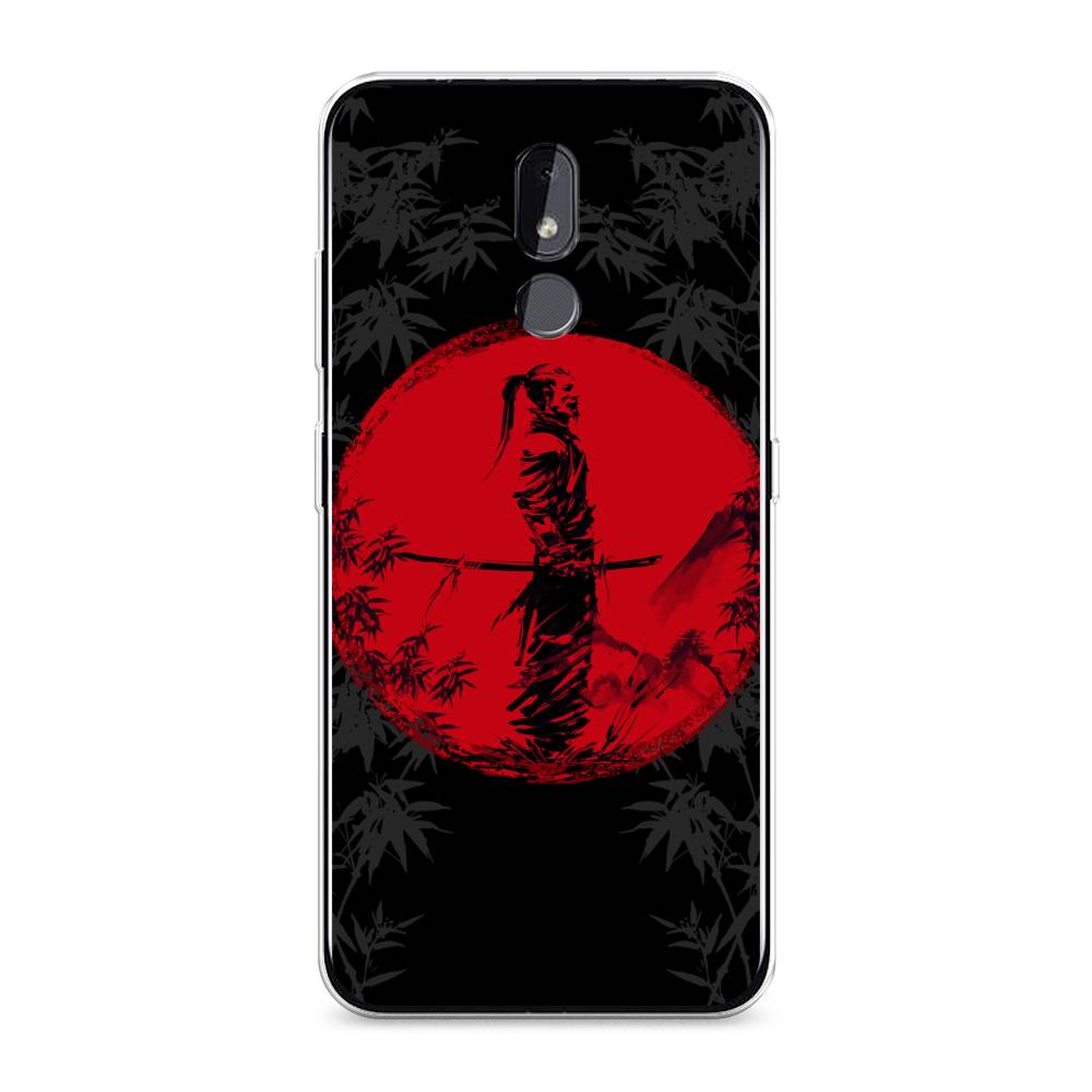 

Чехол на Nokia 3.2 "Самурай на красном фоне", Черный;красный;серый, 122650-4