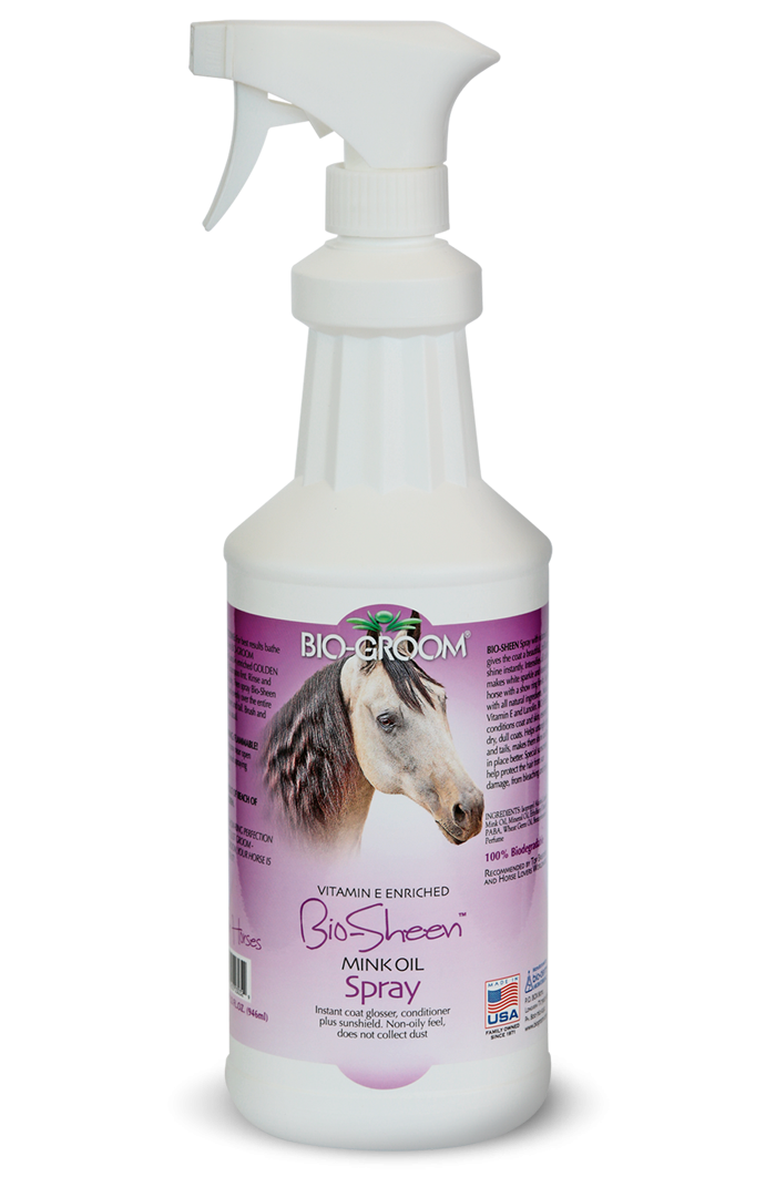 Спрей для лошадей Bio-Groom Bio-Sheen с норковым маслом, 946 мл