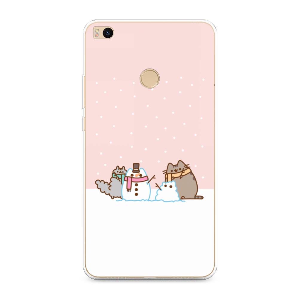 

Чехол на Xiaomi Mi Max 2 "Котики в снегу", Розовый;белый;серый, 32150-5