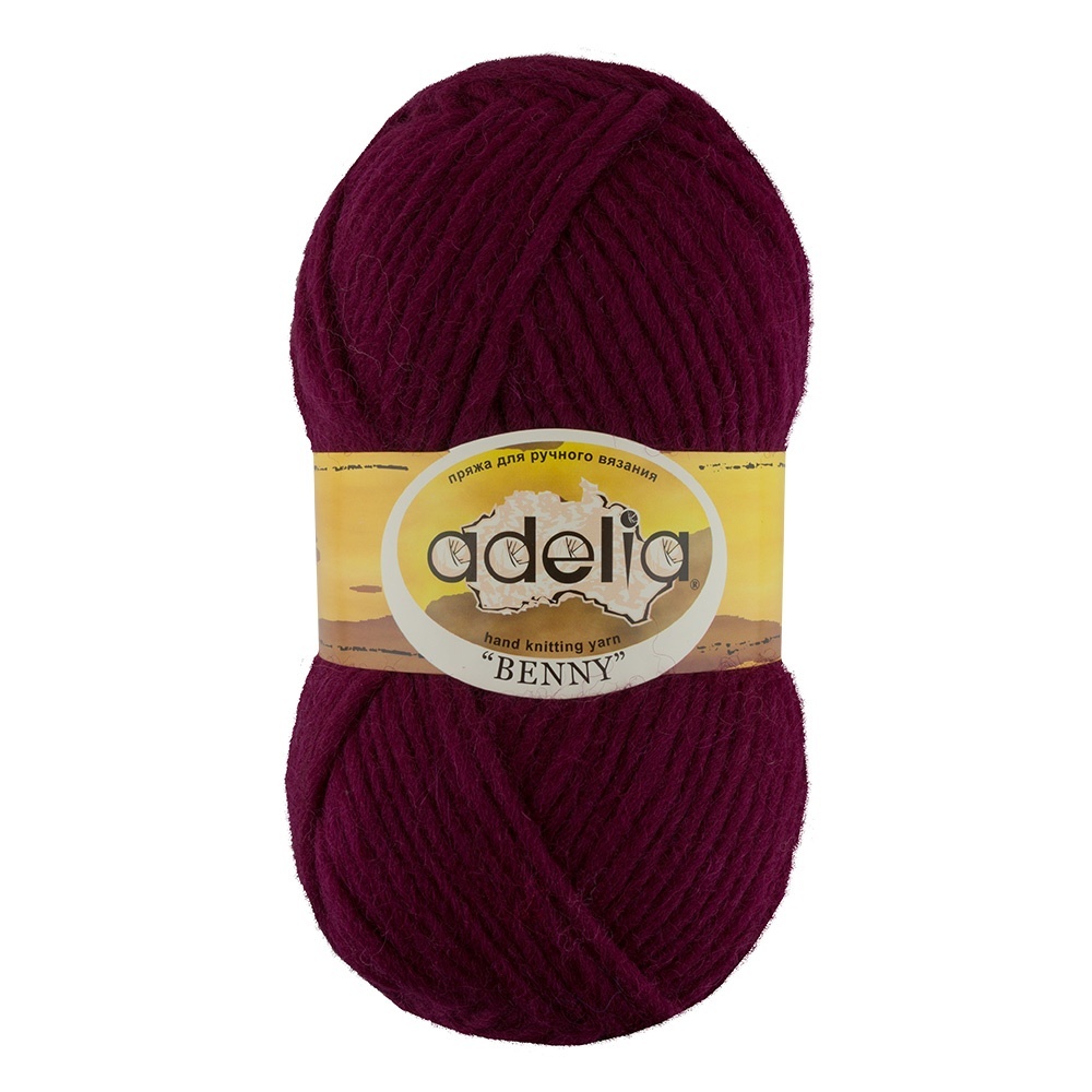 

Adelia Benny, 100% шерсть, 5х100 г, 96+-5 м, №777, темно-сиреневая