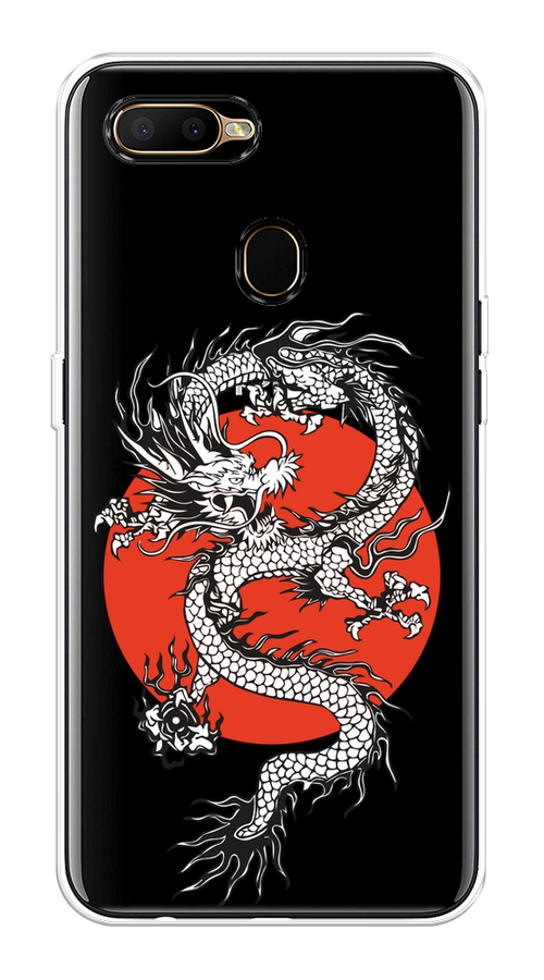 

Чехол на Oppo A5s "Восходящий дракон", Белый;черный;красный, 252350-1