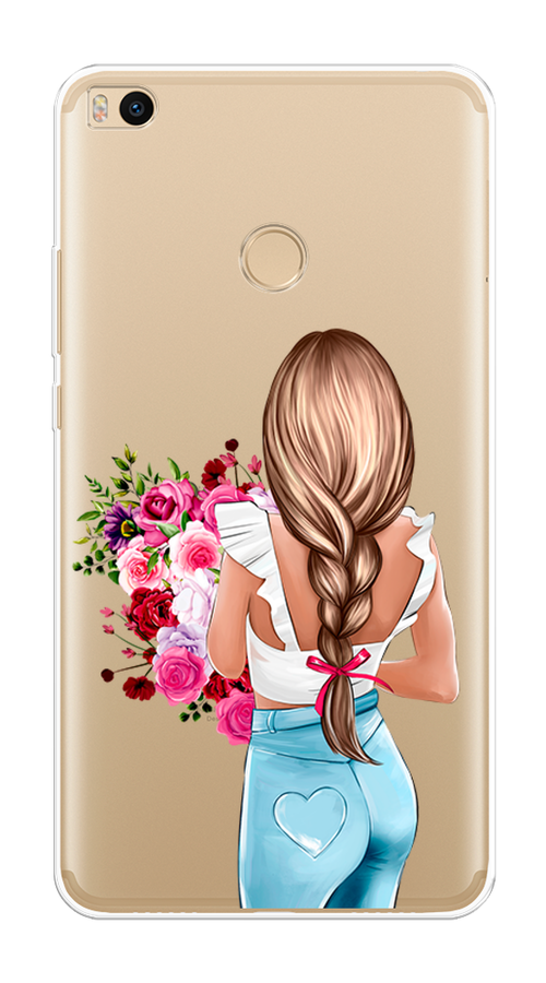 

Чехол на Xiaomi Mi Max 2 "Девушка с цветами", Коричневый;розовый;голубой, 32150-6