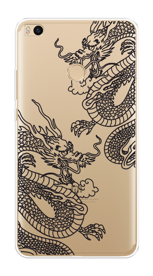 

Чехол на Xiaomi Mi Max 2 "Два китайских дракона", Серый;черный, 32150-1