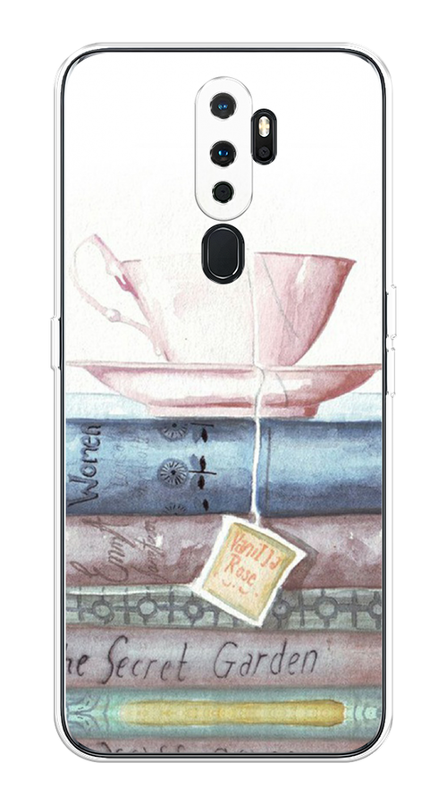 

Чехол на Oppo A5/A9 2020 "Книжное чаепитие", Желтый;розовый;белый, 251350-1