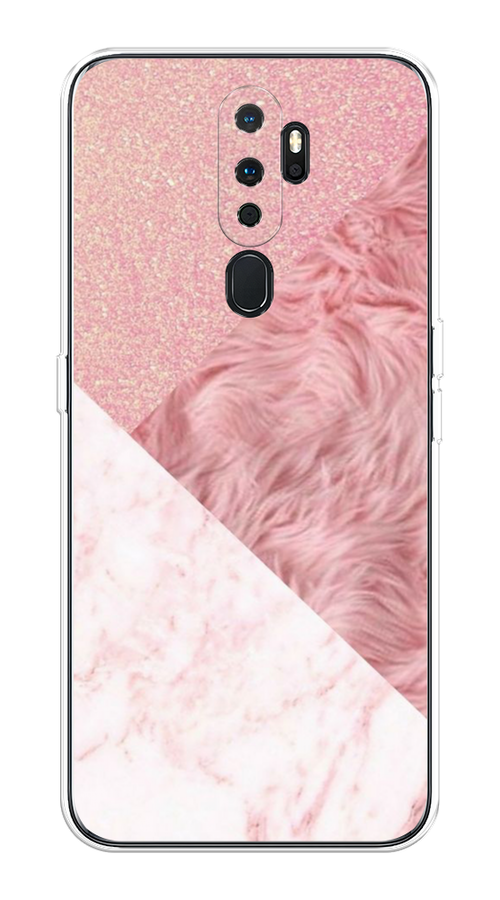 

Чехол на Oppo A5/A9 2020 "Текстурные треугольники", Розовый;белый, 251350-1